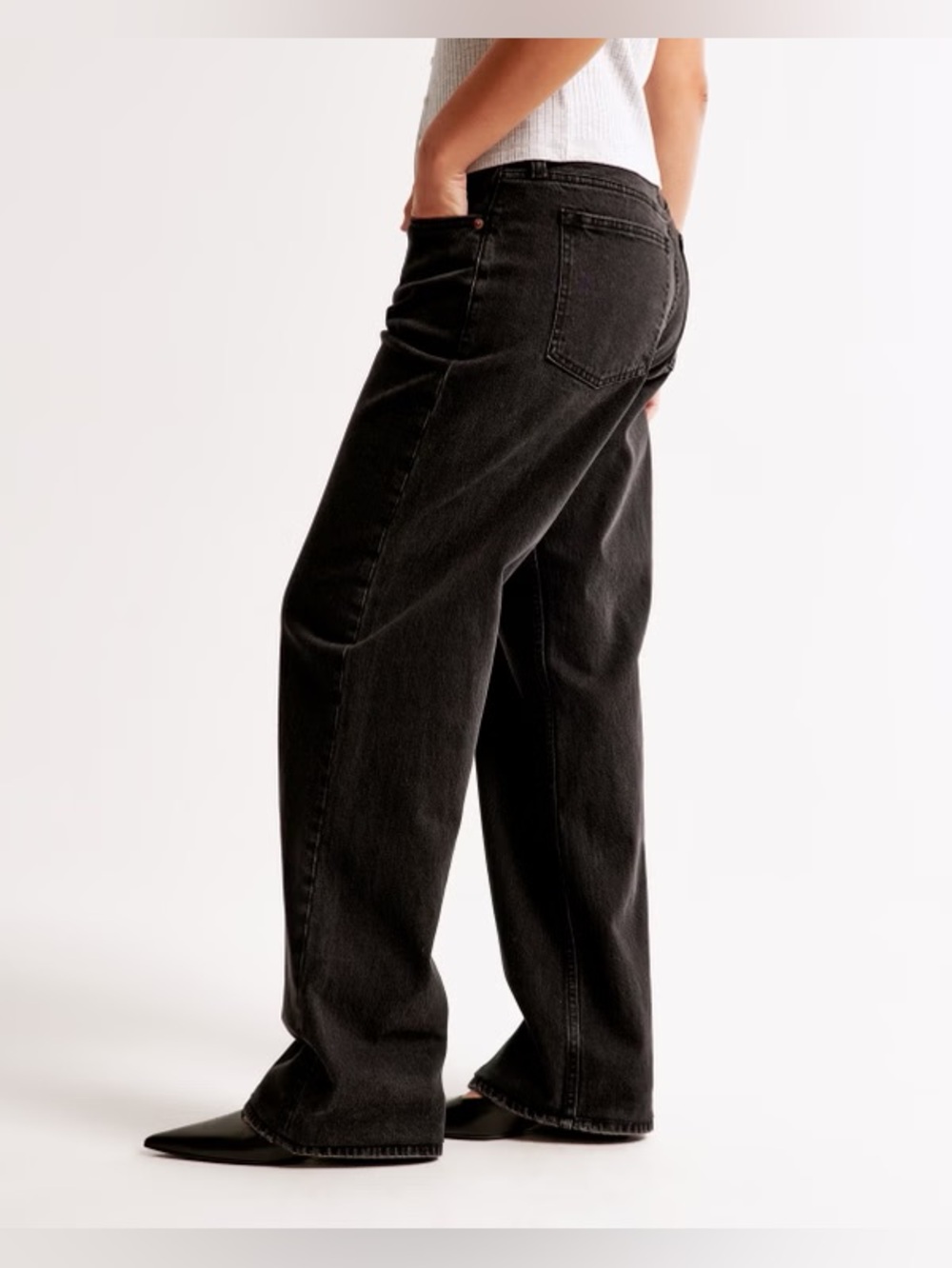 Abercrombie Curve Love Low Rise Ultra Loose Jean Short Inseam streetwear baggy - Picture 2 of 8